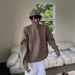 Pure Men's Hooded Korean Trendy Loose Japanese Knitwear Winter Ins Hong Kong Style Lazy Sweater Jacket_viptrois.com