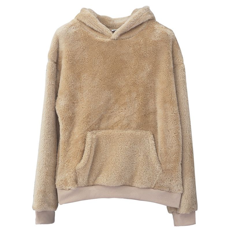 Young Men's Double Sided Fleece Hooded Sweatshirt Winter Pullover Fleece Lined Top Warm Comfortable Casual Knitwear_viptrois.com