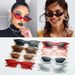 Small frame cat eye sunglasses for women street shooting retro sunglasses colorful Uzi Red Devil glasses trendy all match Glasses_viptrois.com