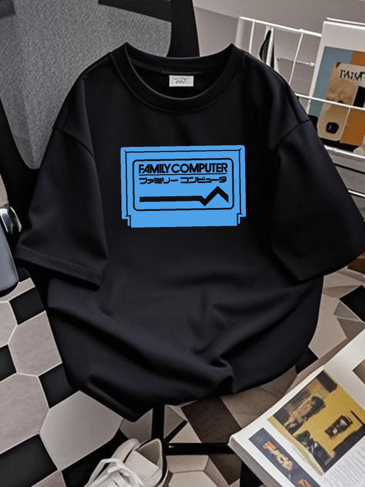 NES Game Japanese Famicom Cartridge Tribute T-Shirt Casual Stylish Top For Everyday Wear Summer Stretched Breathable Versatile Streetwear_viptrois.com