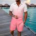 Men's Clothing Gradient Color 3D Printing Spot Summer Vacation Shirt Shorts Set_viptrois.com