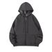 Huamian Solid Color Zipper Hooded Cardigan Spring Autumn Men And Women Plus Velvet Sweatshirt Loose Shoulder Coat_viptrois.com