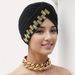 New Women's Linen Elastic Breathable Comfortable Side Diamond Headscarf Hat Baotou Hat_viptrois.com