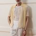 Men's Tops Hollow Short Sleeved Knitted Sweater Casual Polo Shirt_viptrois.com