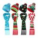 Christmas hat scarf outdoor suit Christmas hat children's colorful scarf with fur ball hat LED colored light_viptrois.com