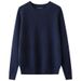 Pure Winter New Round Neck Sweater , Solid Color Slim Fit Knitwear, Trendy Long Sleeve Base Layer Warm Knit Top For Youth_viptrois.com