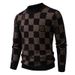 Men's Knit Sweater Pullover Casual Comfort Stretch Fabric Slim Fit Round Neck Long Sleeve (Available In Wine Red/Green/Light Brown/Camel)_viptrois.com