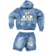 Men's Washed Distressed Tracksuit Hip Hop Style Long Sleeved Hooded Cardigan Zip up European American Streetwear_viptrois.com