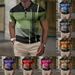 2025 Summer New European And American Men's Polo Shirt Short Sleeved Color Blocked Zipper T Shirt Top_viptrois.com