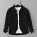 Corduroy Striped Long Sleeved Shirt For Men's Casual Versatile Loose Top Jacket_viptrois.com