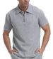 Men's Waffle-Knit Half-Zip Polo Shirt – Stylish & Breathable Summer Top (White/Light Grey/Black/Army Green/Khaki) – S-XXXL_viptrois.com