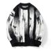 Pure Color Block Striped Autumn Winter New Trend Loose Sweater Couple Knitted Base Shirt Top Men_viptrois.com