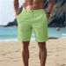 Men's Solid Color Casual Shorts American Style Multi Pocket Beach Vacation Five Point Pants_viptrois.com