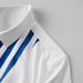 Men's Blue Striped Patchwork Short Sleeve Shirt – Slim Fit Casual Summer Top With Trendy Contrast Design_viptrois.com