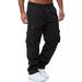 Men's Clothing Men's Plain Straight Sweatpants Drawstring Loose Overalls_viptrois.com