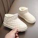 Child's shoes Padded ankle boots with fleece waterproof and thick warm wet shoes for girls_viptrois.com