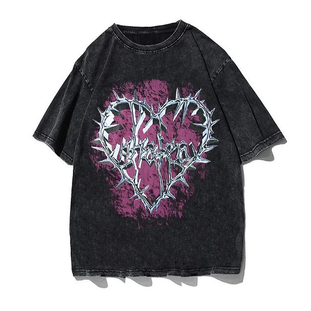 Men's Clothing T Shirts T Shirts T Shirts Angel Street Print Y2K Tops Retro Summer Short Sleeves Graphic Gothic_viptrois.com