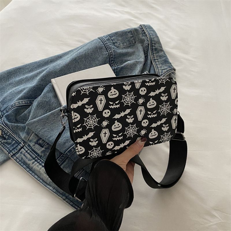 Gothic Skeleton Shoulder Bag For Women - Trendy Crossbody Purse With Unique Design, Versatile Small Square Bag For Casual & Halloween Outfits_viptrois.com