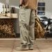 Paratrooper Cargo Men Straight Leg Summer Thin American Style Trendy Cool Sports Large Pocket Zipper Casual Long Pants_viptrois.com