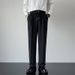 Men's Clothing elastic double button trousers, casual and versatile, line feeling casual trousers for men, handsome and trendy loose suit trousers_viptrois.com