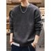 Autumn And Winter Sweater Men's Round Neck Casual Loose Knit Sweater Color Blocked Sweater_viptrois.com