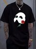 Vintage Phantom Of The Opera 1980 Mask & Rose Black T Shirt Adult Size Medium Breathable Top For Everyday Wear Designer Clothes Streetwear Stylish_viptrois.com