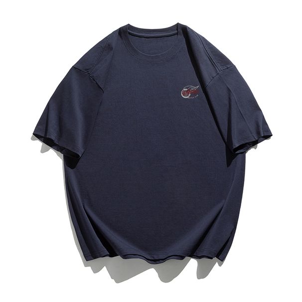 2025 New Summer Trendy Brand Round Neck Pure Cotton Short For Men, Loose Large, Simple And Casual Half Sleeve T-shirt_viptrois.com