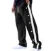 Men's Color-Block Casual Pants Loose Fit Jacquard Button Front Wide Leg Trousers Drapey Style for Autumn_viptrois.com