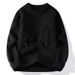Men's Thickened Warm Ripped Men's Sweater Jacket Youth Crew Neck Pullover Lazy Wind Knitted Sweater_viptrois.com