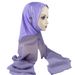 Women's Hijab multi color pullover headscarf with letters solid color chiffon sports headscarf ladies ethnic scarf_viptrois.com
