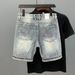 Denim Shorts Men's Personalized Printing Ink Splash Summer Pants_viptrois.com