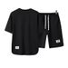 Matching Round Neck Casual Set Thin Summer Ice Silk Short Sleeve T-Shirt Men Breathable Cool Two Pieces_viptrois.com