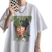 Round Neck Short Sleeved Summer Printed Street Student T-shirt Couple Loose Five Quarter Sleeve Trendy Men's Top_viptrois.com