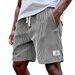 Men's Corduroy 5-Pocket Shorts - Wide Wale Casual Streetwear Knee-Length Shorts With Adjustable Waist For Urban Style & Outdoor Activities_viptrois.com