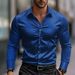 Men's Geometric Print Long Sleeve Shirt - Abstract Art Formal Casual Button Down With 3d Effect Buttons, Stretch Comfort Fit_viptrois.com
