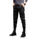 Men's Clothes Casual Pants Men's Overalls Fashion Brand Solid Color Bunched Feet Teen Clothing Pants Haren Pants_viptrois.com