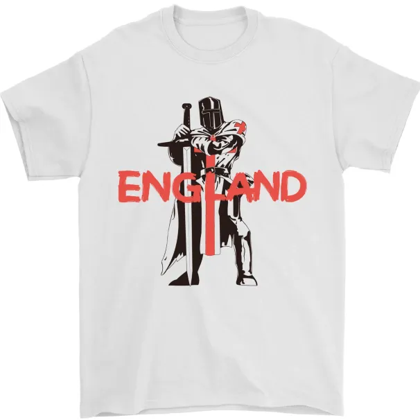 St Georges Day Knights Templar England Flag Mens T-Shirt Mens Womens Tees Top 100% Cotton_viptrois.com