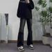Black Micro Flared Jeans For Men In Autumn, Slim Straight Leg, Cool And High-End Pants, American High Street Pants_viptrois.com