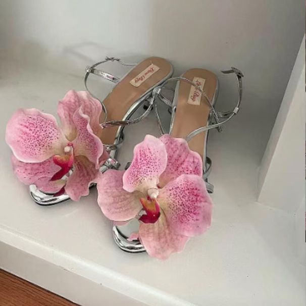 Bohemian Holiday Style Butterfly Orchid Shoe Buckle Sweet Temperament Shoe Flower Travel Photo Hole Shoes Sandals Accessories For Women_viptrois.com