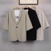 Men's Clothing Summer Casual Short Sleeves Stylish Small Suit Jackets Mature Style Men's Suits_viptrois.com