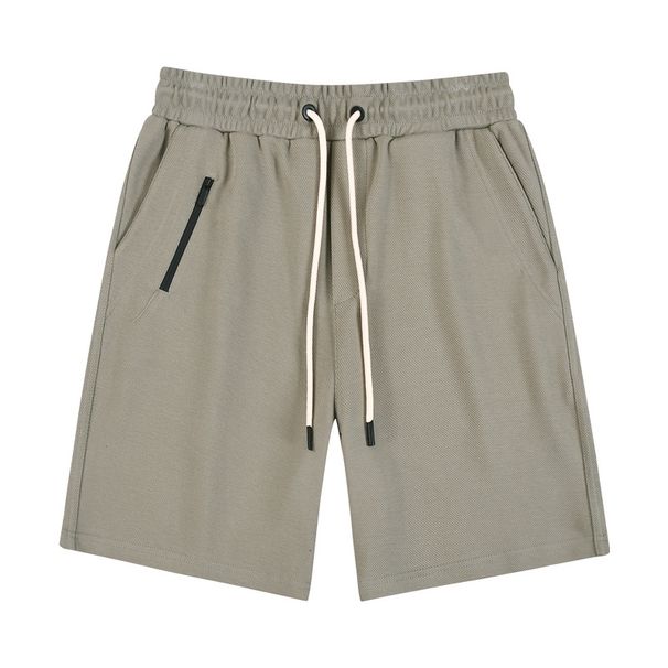Men's Clothing Summer Light Luxury Twill Knitted Zipper Sports Drawstring Five Point Casual Sweatpants Shorts Men_viptrois.com