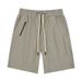 Men's Clothing Summer Light Luxury Twill Knitted Zipper Sports Drawstring Five Point Casual Sweatpants Shorts Men_viptrois.com