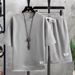 Men's Clothing Short Sleeved T Shirt Casual Sports Suit Waffle Loose Half Sleeved T Shirt Shorts Two Piece Suit_viptrois.com