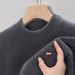 Men's Clothing New Autumn And Winter Plus Velvet Sweater, Half Turtleneck, Thickened One Piece Velvet, Warm Knitted Bottoming Shirt Top_viptrois.com