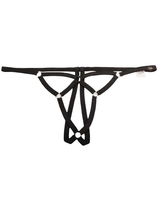 Pulse Men's Thong Sexy No-Remove Thin Strap Bandage Pa Plastic Transparent Ring Solid Color Underwear Exposed Buttocks_viptrois.com