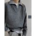 Collar Knit Sweater For Men And Women, Fashionable And Slimming, Casual Design, Long Sleeved_viptrois.com