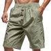 Men's Linen Blend Casual Shorts - Relaxed Fit Breathable Summer Shorts With Pockets - Lightweight Beach & Lounge Drawstring Shorts For Men_viptrois.com