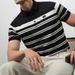 Xiaohongshu Blogger Wears Summer Clothes New Men's Lapel Striped POLO Shirt Urban Casual Short-sleeved Polo Shirt Cotton_viptrois.com
