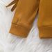 Babies' clothes Infants and Children Solid Color Long-sleeved Bow Knot Pullover Printed Flared Pants Trousers Set Autumn_viptrois.com