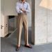 Men's Clothing Solid Color High Waist Nine Point Pants Temperament Casual Business Italian Paris Button Trousers Men's Trend_viptrois.com